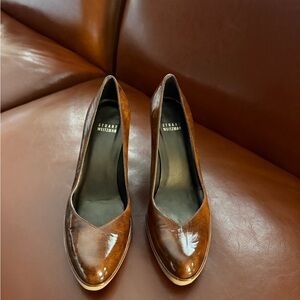 Stuart Weitzman Brown Patent Leather Heels